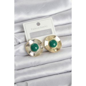 Vintage Model Green Gold Color Brass Women's Earrings Vintage Model Green Gold Color Brass Women's Earrings