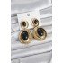 Black Dangle Drop Model Gold Color Vintage Women's Earrings