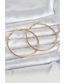 316L Steel Gold Color 60 mm Hoop Women's Earrings
