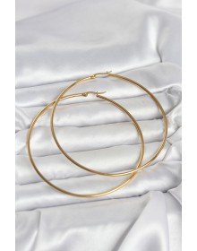 316L Steel Gold Color 80 mm Women's Hoop Earrings