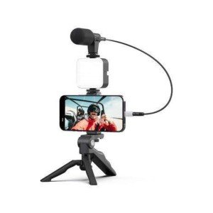 Video Making Kit Phone Holder Vlog Video Mini with LED Light