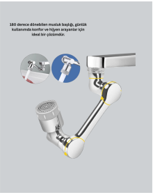 Versatile Rotatable Faucet Head 2 Functions Water Flow