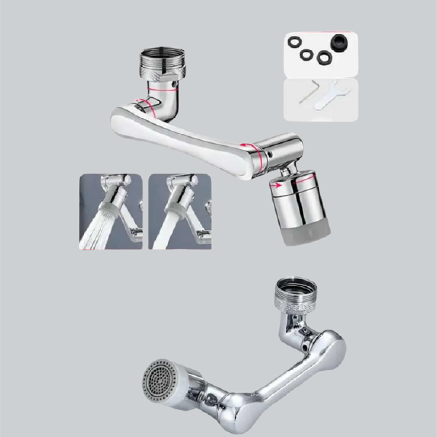2 Modes 1080° Rotatable Faucet Head Flexible 3 Jointed Movable Design