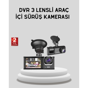 Full HD Triple Camera Dash Cam with 170° Wide Angle and Parking Support
