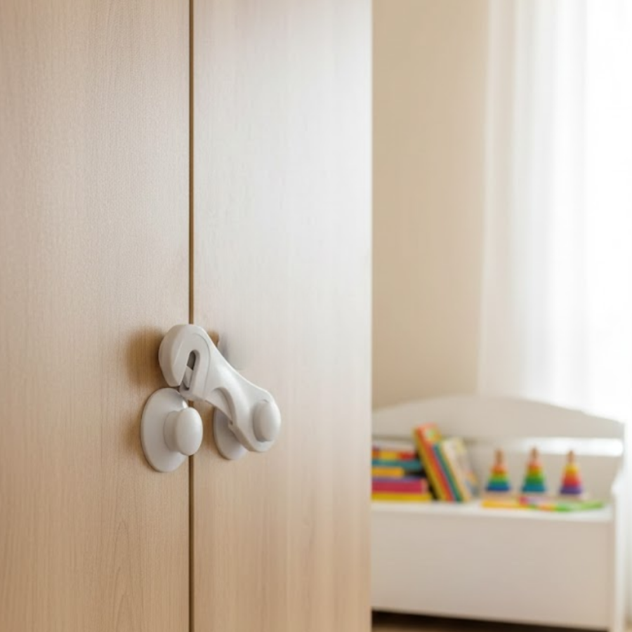 4 Pieces Child Safety Cabinet Lock Adhesive Practical Use Indoor Protection 4 Pieces Child Safety Cabinet Lock Adhesive Practical Use Indoor Protection
