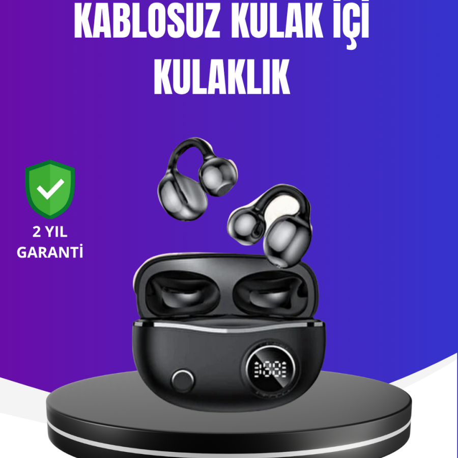 Ergonomic Clip-on Wireless Headphones – 30 Hour Battery and Touch Control Feature