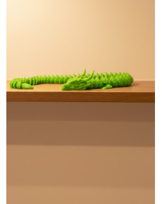 Animated Green Dragon Figure Long Body Collectible Design