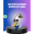 Night Light with Couple Figures Reading Books Romantic Decorative Table Lamp Night Light with Couple Figures Reading Books Romantic Decorative Table Lamp