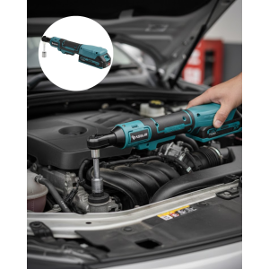Cordless Ratchet Wrench for Side Tightening Nut, Compatible with Narrow Space