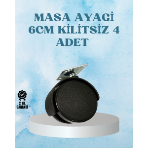Non-locking Furniture Casters 6 cm 4 Pieces Durable Design
