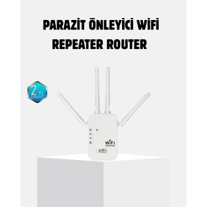 WiFi Repeater with Antenna 300m2 Coverage Area WPA3 Security