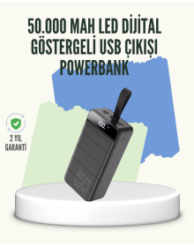High Capacity 50,000 mAh Powerbank – Type-C, Lightning and Micro USB Compatible, Multi-Device Charging Features