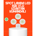 Wireless 3 Piece Spot LED Lamp Set Energy Saving Lighting with Remote Control