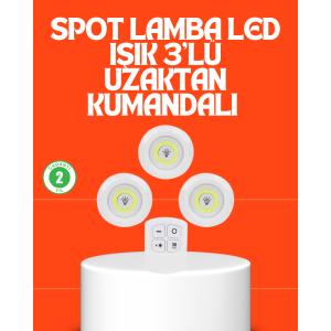 Wireless 3 Piece Spot LED Lamp Set Energy Saving Lighting with Remote Control