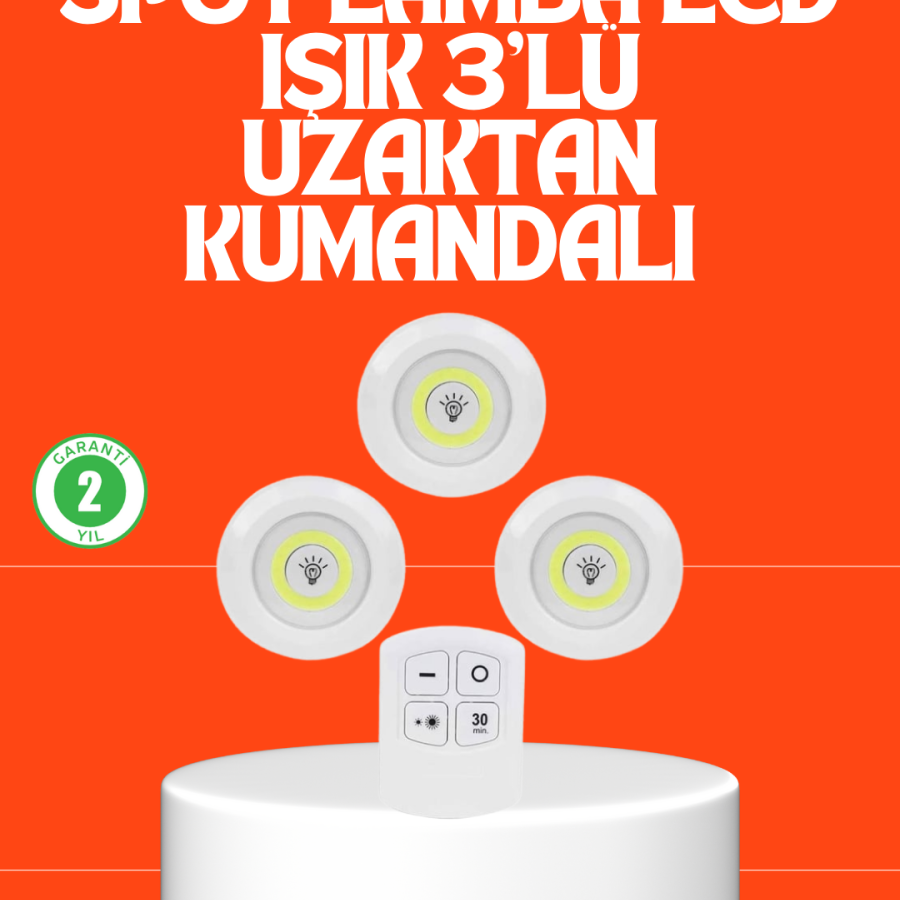 Wireless 3 Piece Spot LED Lamp Set Energy Saving Lighting with Remote Control