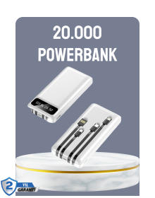 20.000mAh Powerbank USB Type-C Lightning LCD with Fast Charging Support