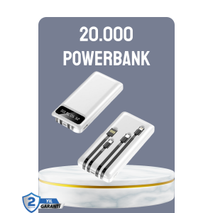 20.000mAh Powerbank USB Type-C Lightning LCD with Fast Charging Support