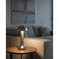 Touch Mushroom Table Lamp 3 Modes Light Rechargeable Wireless LED Chrome Body