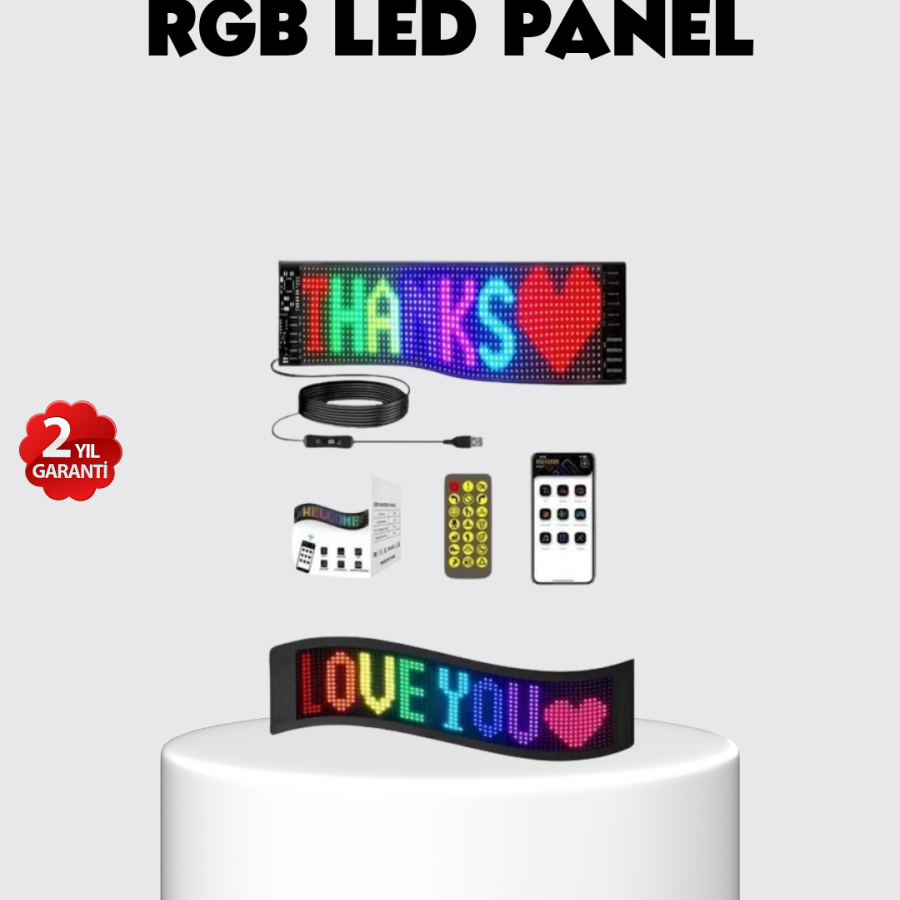 RGB LED Panel – Smart Screen with USB Power Input, GIF and Text Display