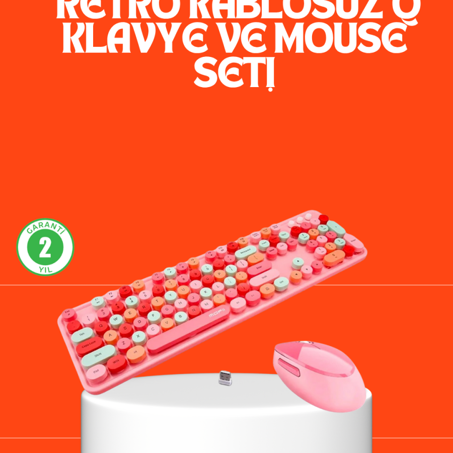 Retro Style Bluetooth 5.1 Keyboard – Win/OSX/Android/iOS Compatible