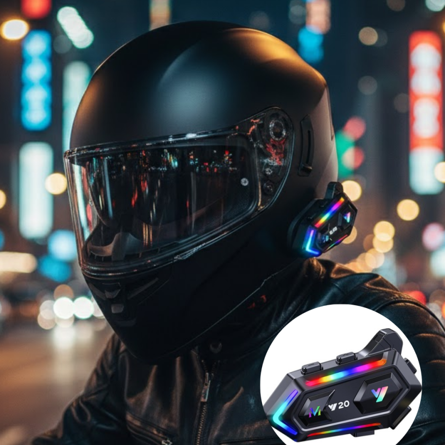 IPX6 Waterproof Intercom 1000m Connection 1000mAh Battery With RGB Light