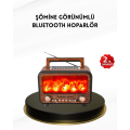 Solar Bluetooth Speaker with Flame Light Effect Radio Supported Portable Model