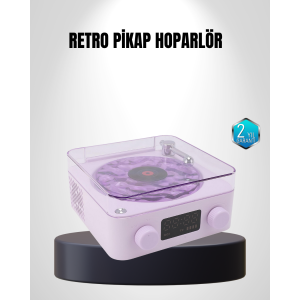 Bluetooth Retro Turntable Speaker 360 Degree Sound Projector Night Light Multifunctional