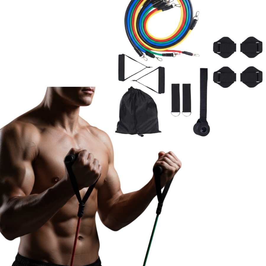 Resistance Level Pilates and Fitness Exercise Band Set with Door Hanger Resistance Level Pilates and Fitness Exercise Band Set with Door Hanger