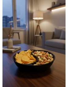 Decorative Black Snack Bowl Set of 4 3x12 cm