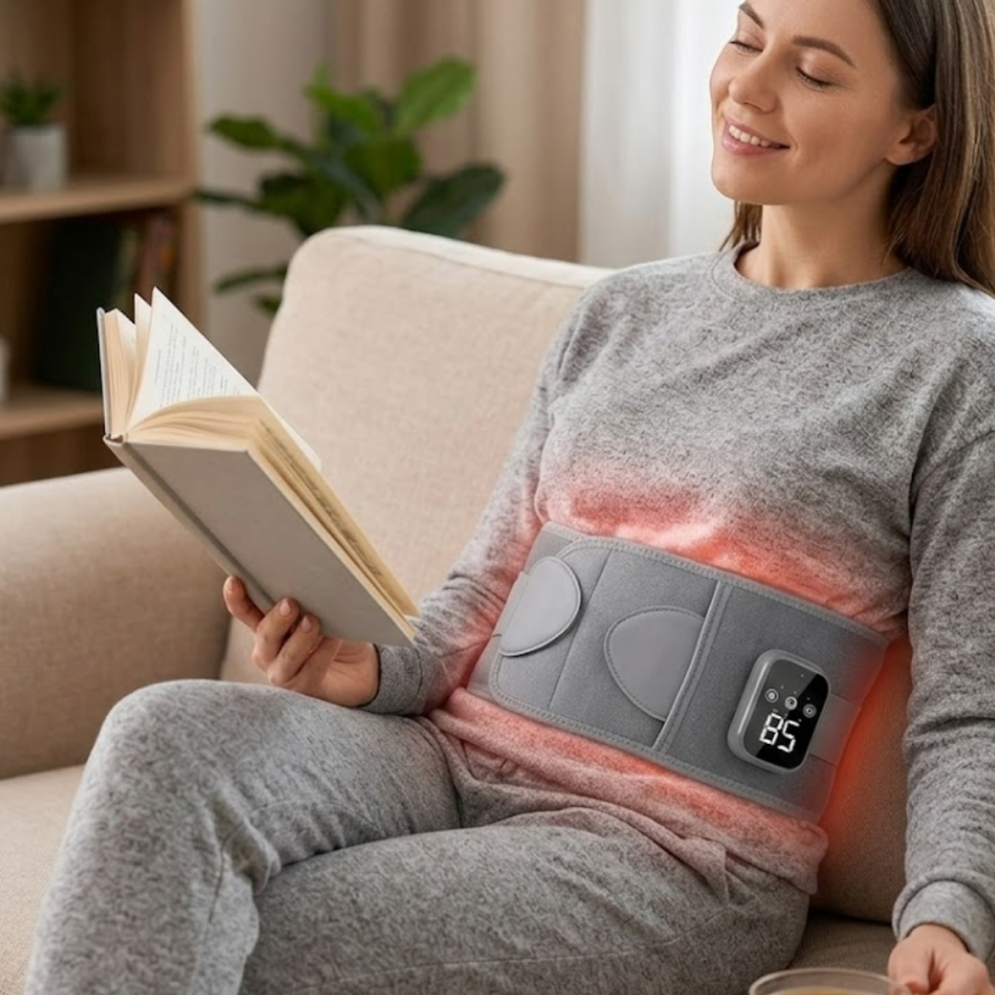 Wireless Heat Therapy Waist Belt 3 Massage Modes USB Rechargeable Design