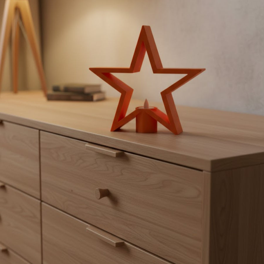 Decorative Star Shaped Orange Candle Holder Home Accessory Decorative Star Shaped Orange Candle Holder Home Accessory