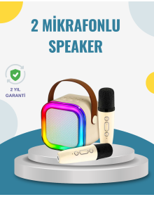 Wireless Karaoke Speaker – With Dual Microphones and LED Lights