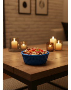 Round Snack Bowl Dark Blue Living Room and Table Top Presentation Bowl
