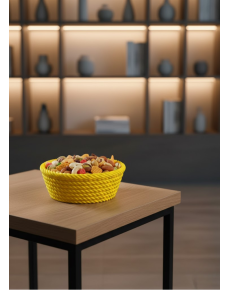 Round Snack Bowl Yellow Stylish Design and Compact Size