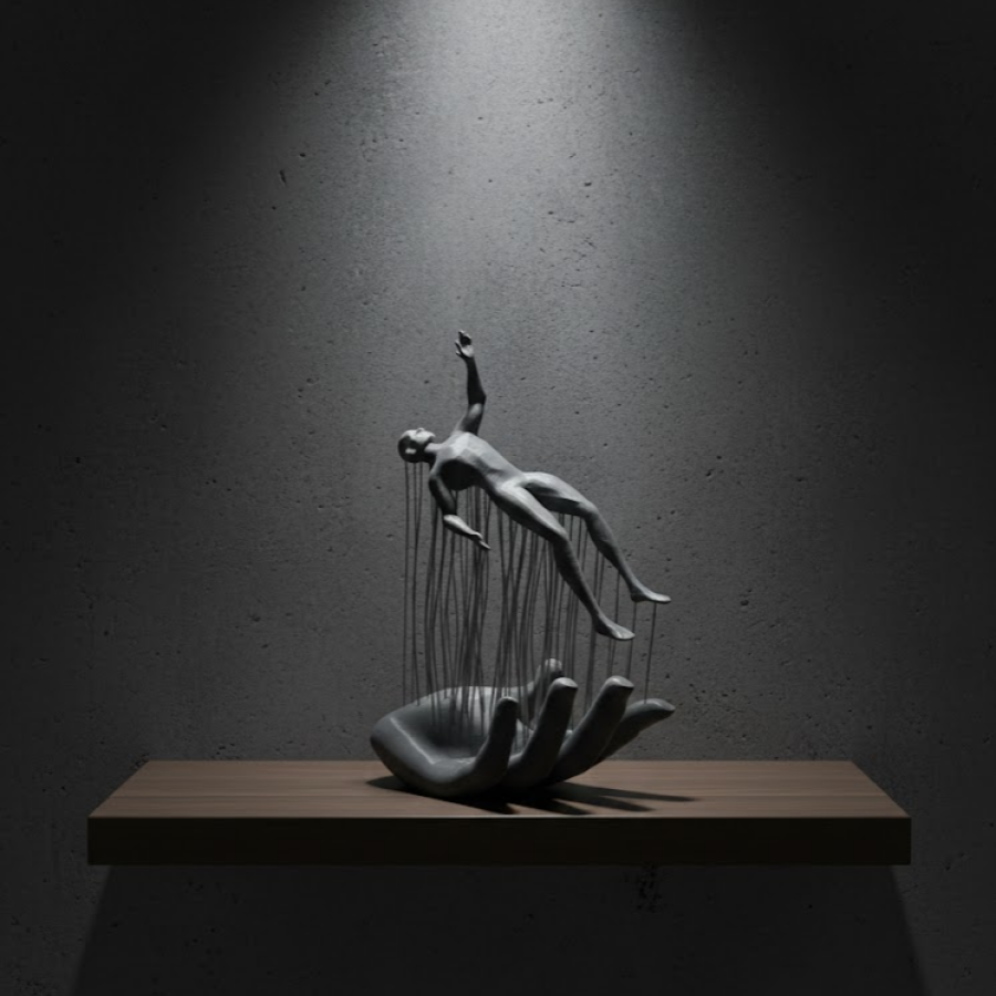Gray Hand Human Figure Minimal and Meaningful Decorative Figurine Modern Home Decoration