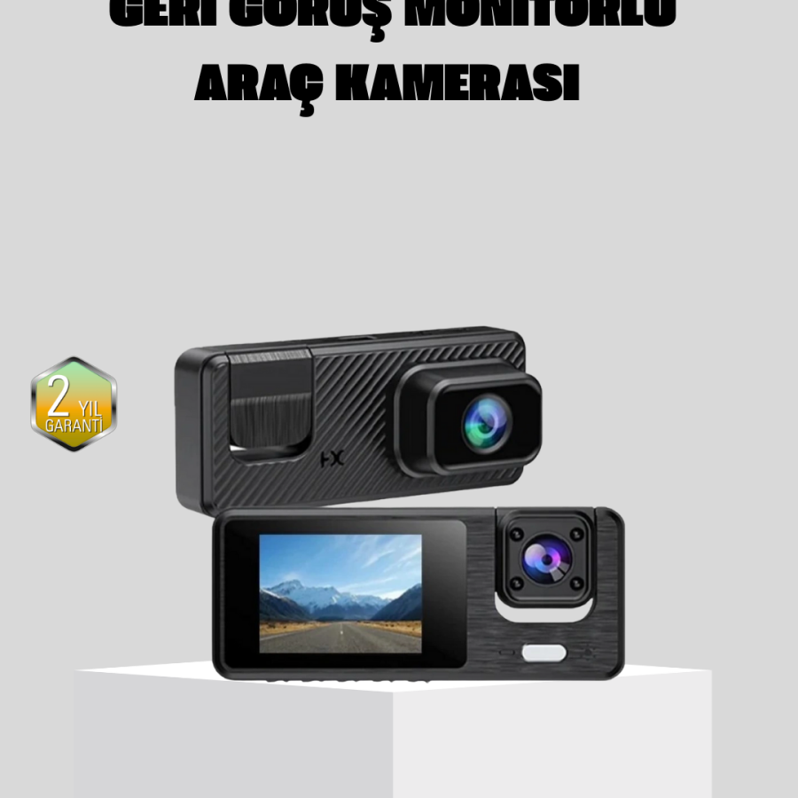 Full HD Triple Vehicle Camera 1080P DVR with Rear View Support and Parking Mode