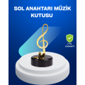 Rotating Music Box with Left Key Figured Gold Color Decorative