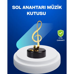 Rotating Music Box with Left Key Figure Gold Color Decorative