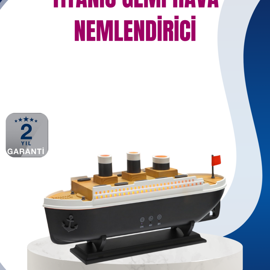 Decorative Ship Model Air Humidifier and Air Fragrance Diffuser with 7 Colors Lights