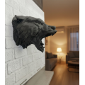 3D Black Bear Head Wall Ornament Special Design Decorative Sculpture 25x19 cm