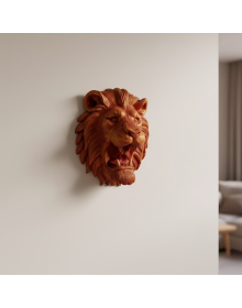 Gold Red Lion Wall Decoration Hangable Gift 3D Sculpture 20x21 cm