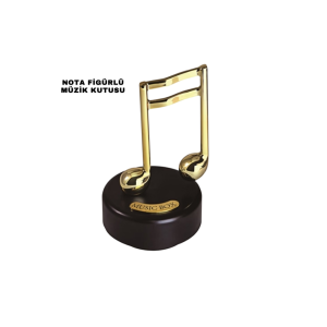 Music Box with Golden Note Figure
