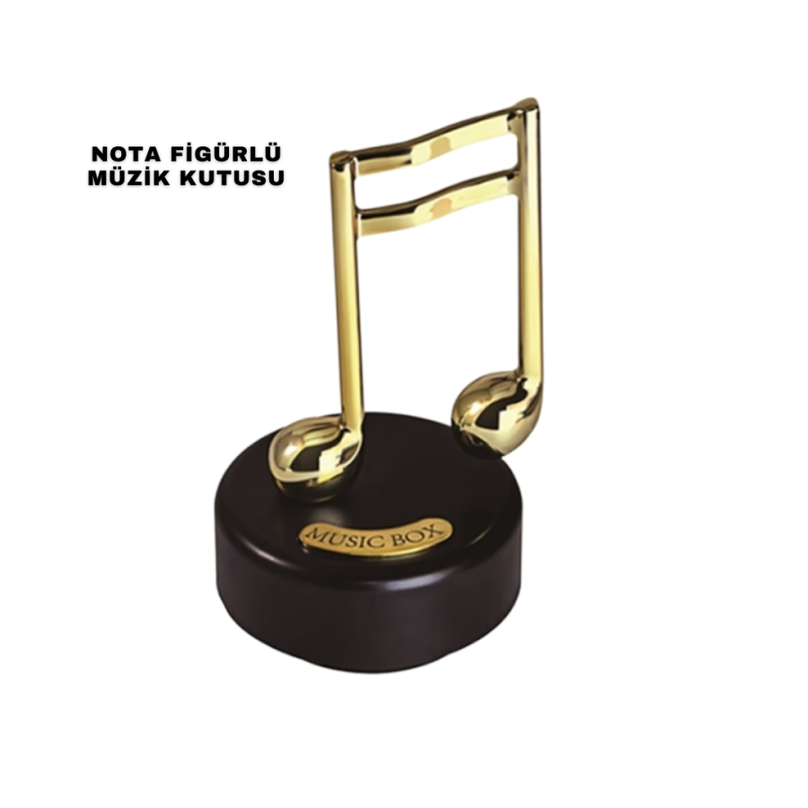 Music Box with Golden Note Figure