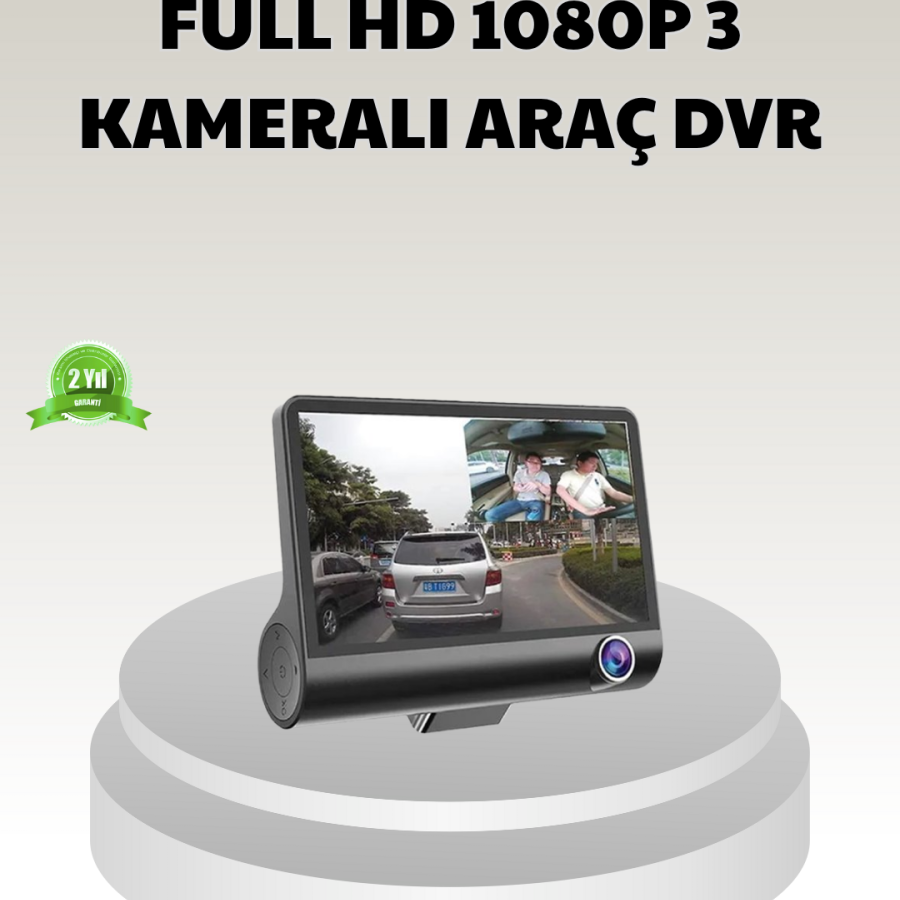 Vehicle DVR Camera Triple 170° Wide Angle Full HD and Parking Support