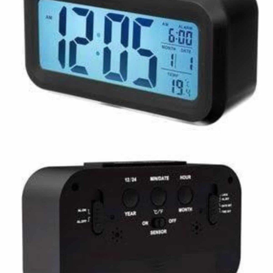Digital Table Clock Calendar Alarm Clock Alarm Illuminated LED Display Battery Powered