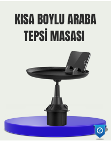 360° Rotating Car Cup Holder Tray with Large Dining Area and Phone Stand