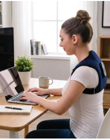 Posture Corrector Massage Belt Vibration Heating and Support System