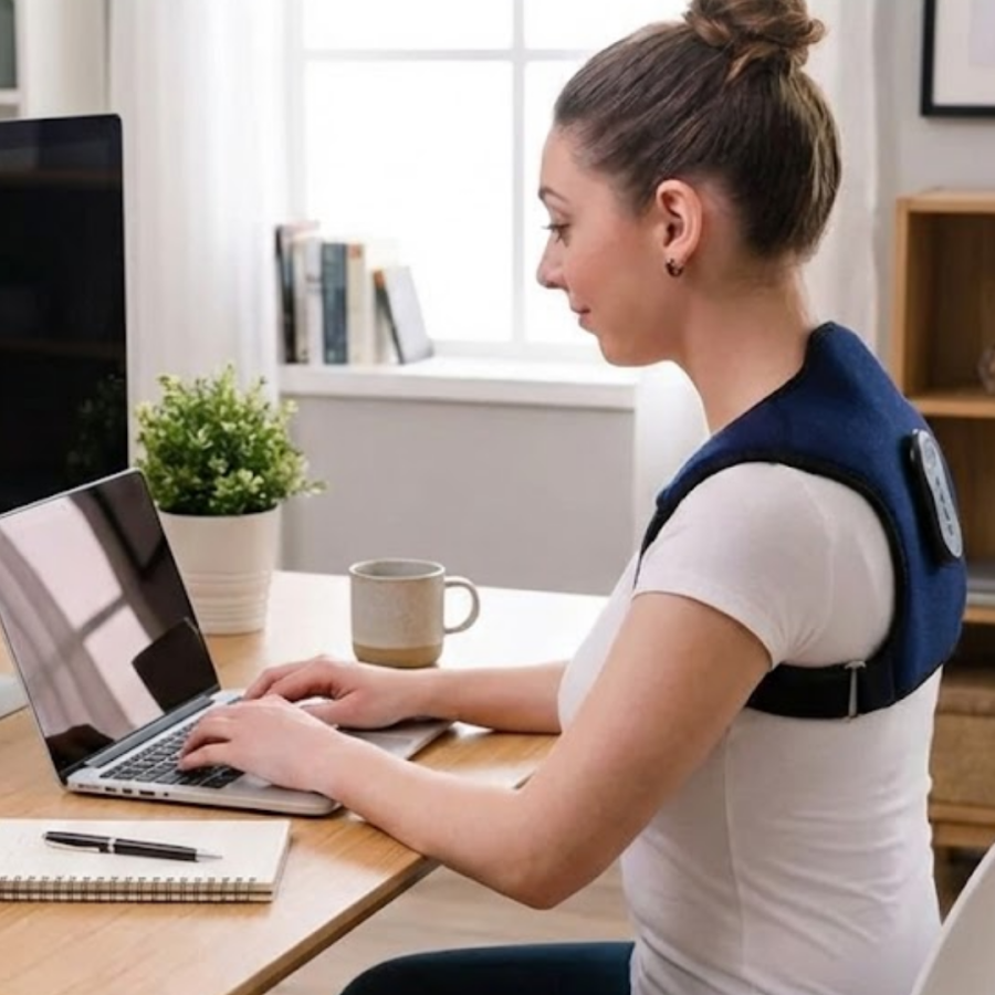 Posture Corrector Massage Belt Vibration Heating and Support System