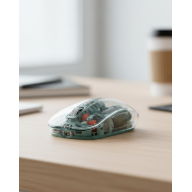 Battery Powered Wireless Transparent Mouse with Bluetooth and 2.4G USB Support