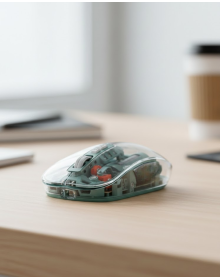 Battery Powered Wireless Transparent Mouse with Bluetooth and 2.4G USB Support